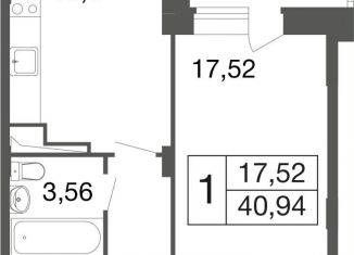 Однокомнатная квартира на продажу, 40.9 м2, Московская область, жилой комплекс Времена Года, к12