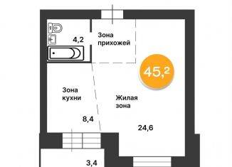 Продам 1-ком. квартиру, 45.2 м2, Благовещенск, Высокая улица, 33