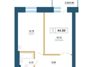 Однокомнатная квартира на продажу, 44.9 м2, Красноярский край