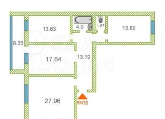 Продается трехкомнатная квартира, 93.5 м2, Тюмень, улица Тимофея Кармацкого, 9, Центральный округ