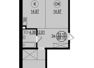 Продается 2-ком. квартира, 68 м2, посёлок Молодёжный, Берёзовая улица, 15/2