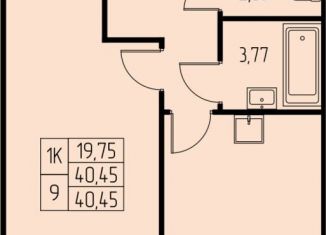 Продажа 1-ком. квартиры, 42.9 м2, Московская область, микрорайон Дружный, 14