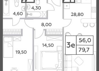 Продажа 3-комнатной квартиры, 79.7 м2, Москва, метро Ломоносовский проспект, проспект Генерала Дорохова, вл1к1