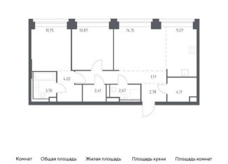 Продам 2-ком. квартиру, 71.9 м2, Москва, район Раменки, жилой комплекс Нова, к2