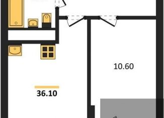 Продам 1-комнатную квартиру, 36.1 м2, Воронеж, Железнодорожный район, улица Рокоссовского, 47