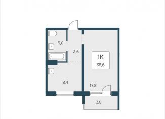 Продаю 1-ком. квартиру, 38.6 м2, Новосибирск, Кировский район