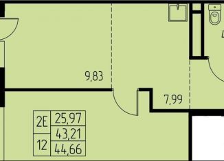 Продается 1-ком. квартира, 43.2 м2, Московская область, микрорайон Дружный, 13