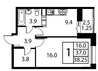 Продаю 1-комнатную квартиру, 38.3 м2, Московская область