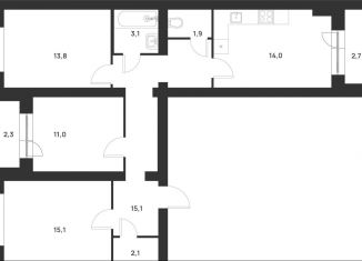 Продажа 3-ком. квартиры, 81.1 м2, деревня Нижняя Китаевка