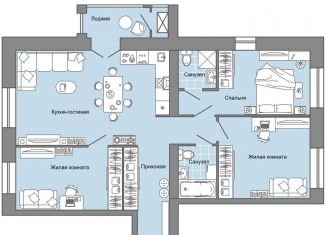 Продаю четырехкомнатную квартиру, 91 м2, село Первомайский, улица Строителя Николая Шишкина, 11/2, ЖК Знак