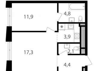 Продаю 1-ком. квартиру, 44.4 м2, Москва, район Соколиная Гора