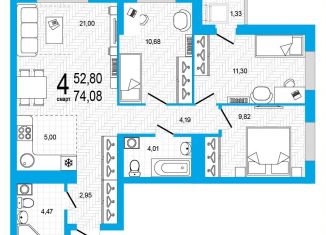 Продажа 4-комнатной квартиры, 74.1 м2, Республика Башкортостан