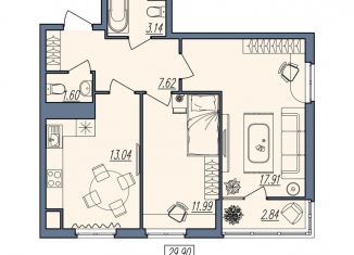 Продается 2-ком. квартира, 56.7 м2, Волгоград