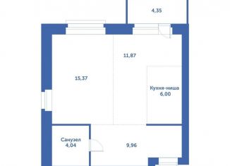 Продам квартиру студию, 51.6 м2, рабочий посёлок Кольцово, автодорога № 11