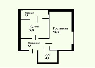 Продаю 1-комнатную квартиру, 39.6 м2, Ставрополь, улица Алексея Яковлева, 1