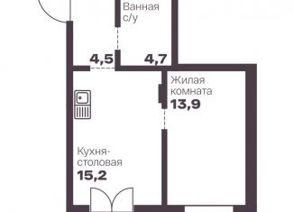 1-ком. квартира на продажу, 38.3 м2, Челябинская область, проспект Ленина, 19В