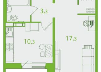 1-ком. квартира на продажу, 38 м2, Томск, Октябрьский район