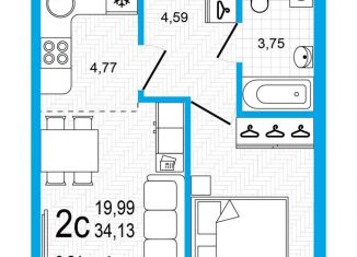 Продаю 2-комнатную квартиру, 34.1 м2, Республика Башкортостан