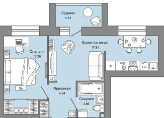 Продается 2-комнатная квартира, 42 м2, Ульяновск, жилой комплекс Город Новаторов, 1