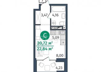 Продажа 1-комнатной квартиры, 20.7 м2, Тюмень, улица Тимофея Кармацкого, 17