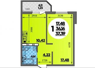 Однокомнатная квартира на продажу, 37.7 м2, Ростов-на-Дону, улица Дмитрия Петрова, 8, ЖК Суворовский