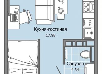 Продаю квартиру студию, 26 м2, Ульяновская область, жилой комплекс Город Новаторов, 2