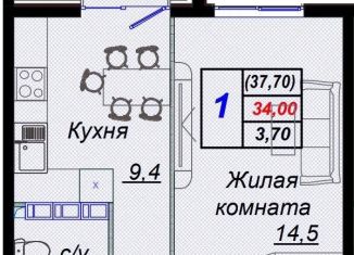 Продается 1-ком. квартира, 37.7 м2, посёлок городского типа Дагомыс