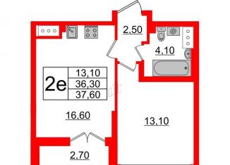 Продажа 1-ком. квартиры, 37.6 м2, Санкт-Петербург, улица Дыбенко, 3, метро Елизаровская