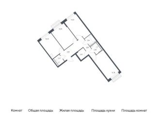 3-ком. квартира на продажу, 77.7 м2, Московская область, микрорайон Город-событие, 60