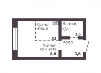 Продам 1-ком. квартиру, 21 м2, Челябинская область