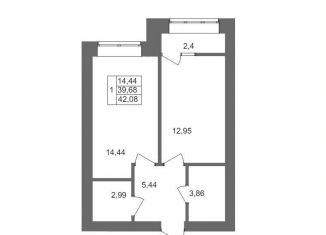 Продаю 1-комнатную квартиру, 42.1 м2, Волгоград, Смольная улица, 27А