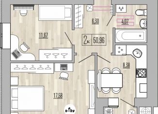 Продаю 2-комнатную квартиру, 51 м2, Рязанская область