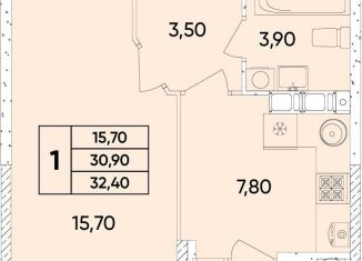 1-комнатная квартира на продажу, 32.4 м2, Ростовская область, проспект 40-летия Победы, 113