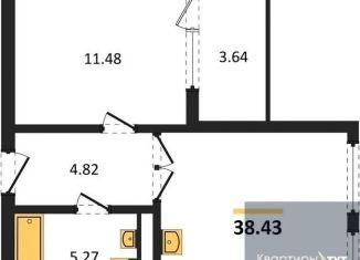 Продается 1-комнатная квартира, 38.4 м2, Воронеж, Железнодорожный район, набережная Чуева, 7