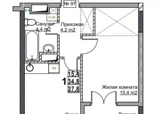 Продам 1-комнатную квартиру, 37.8 м2, Нижний Новгород, метро Канавинская