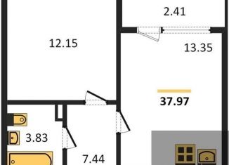 Однокомнатная квартира на продажу, 38 м2, Воронеж, Коминтерновский район, бульвар Победы, 12Б