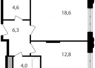 Продам 1-комнатную квартиру, 46.3 м2, Москва, ЮАО