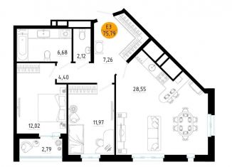 Продам 2-комнатную квартиру, 75.8 м2, Рязанская область, улица Земнухова, 2