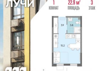 Продам квартиру студию, 22.9 м2, Москва, район Солнцево