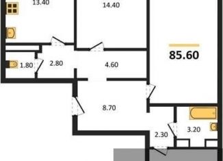 Продажа 3-комнатной квартиры, 85.6 м2, Воронежская область, улица Генерала Черткова, 1