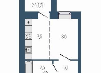 Продам 1-ком. квартиру, 24.2 м2, Свердловская область