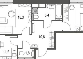 Продажа двухкомнатной квартиры, 59.6 м2, Москва, метро Черкизовская, Тагильская улица, 2к1