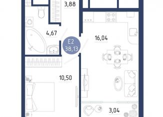 Продаю 1-комнатную квартиру, 38.1 м2, Рязанская область