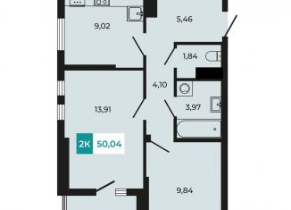 Продажа 2-комнатной квартиры, 50 м2, поселок Темерницкий