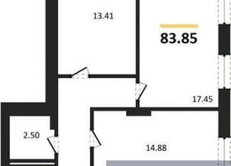 Продаю 3-ком. квартиру, 83.8 м2, Воронеж, Донбасская улица, 25к2, Ленинский район