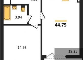 Продам однокомнатную квартиру, 44.8 м2, Воронежская область