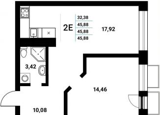 Продажа 2-комнатной квартиры, 45.9 м2, Воронеж, набережная Чуева, 7