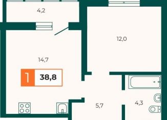 Продажа 1-комнатной квартиры, 38.9 м2, Екатеринбург, улица Репина, 131/1, метро Геологическая