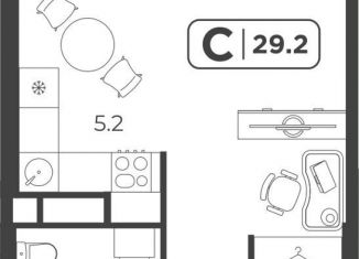 Продам квартиру студию, 29 м2, Тюмень, Центральный округ, Харьковская улица