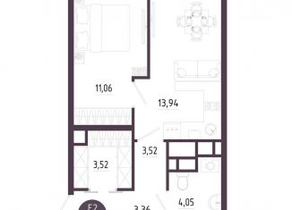 Продается 1-комнатная квартира, 39.5 м2, Тула